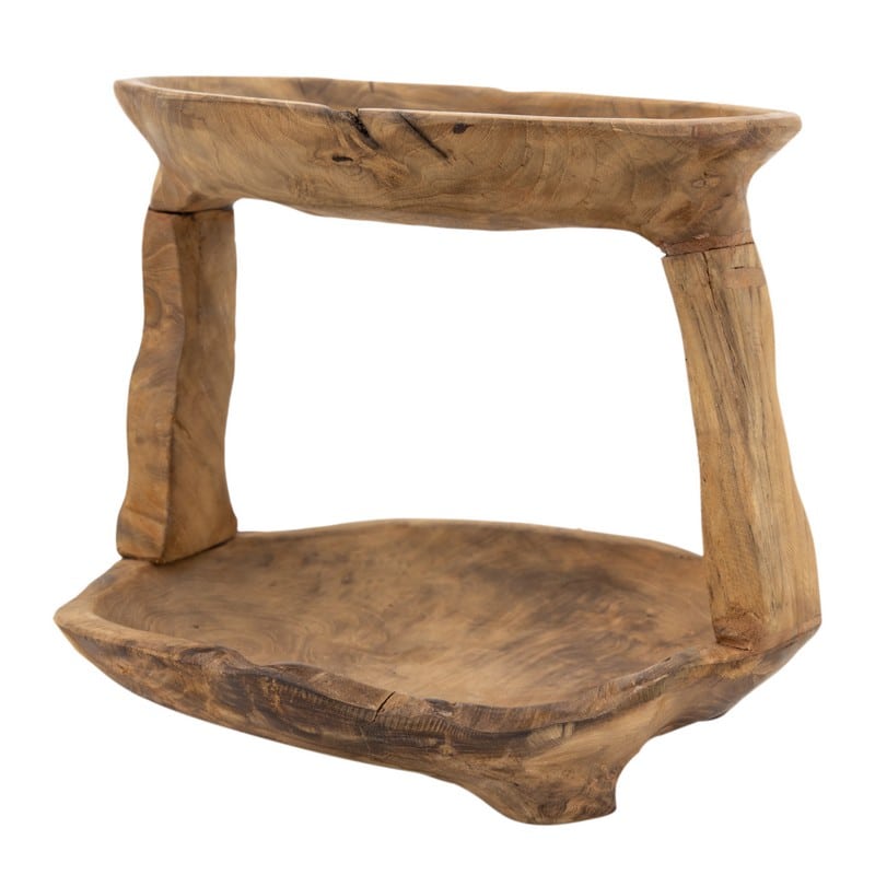 Artekko Woody Ορντεβιέρα Διακοσμητική από Ξύλο Teak Φυσική Απόχρωση (30x25x25)cm Artekko 78341