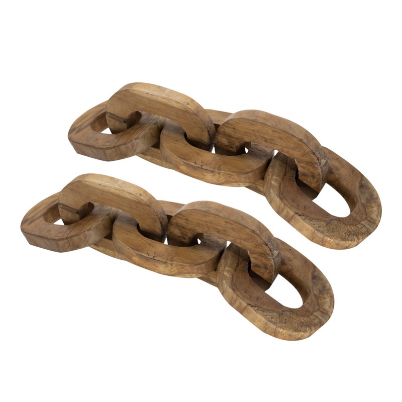 Artekko Woody Διακοσμητική Αλυσίδα από Ξύλο Teak Φυσική Απόχρωση (20x20x25)cm Σετ/2 Artekko 78343 Artekko Woody Διακοσμητική Αλυσίδα από Ξύλο Teak Φυσική Απόχρωση (20x20x25)cm Σετ/2 Artekko 78343