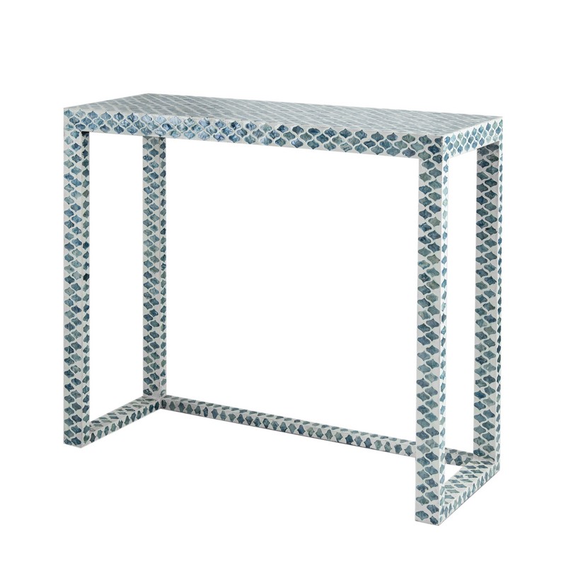 Artekko Ivory Κονσόλα MDF Capiz Μπλε (90x30x78.5)cm Artekko 78487-BLUE Artekko Ivory Κονσόλα MDF Capiz Μπλε (90x30x78.5)cm Artekko 78487-BLUE