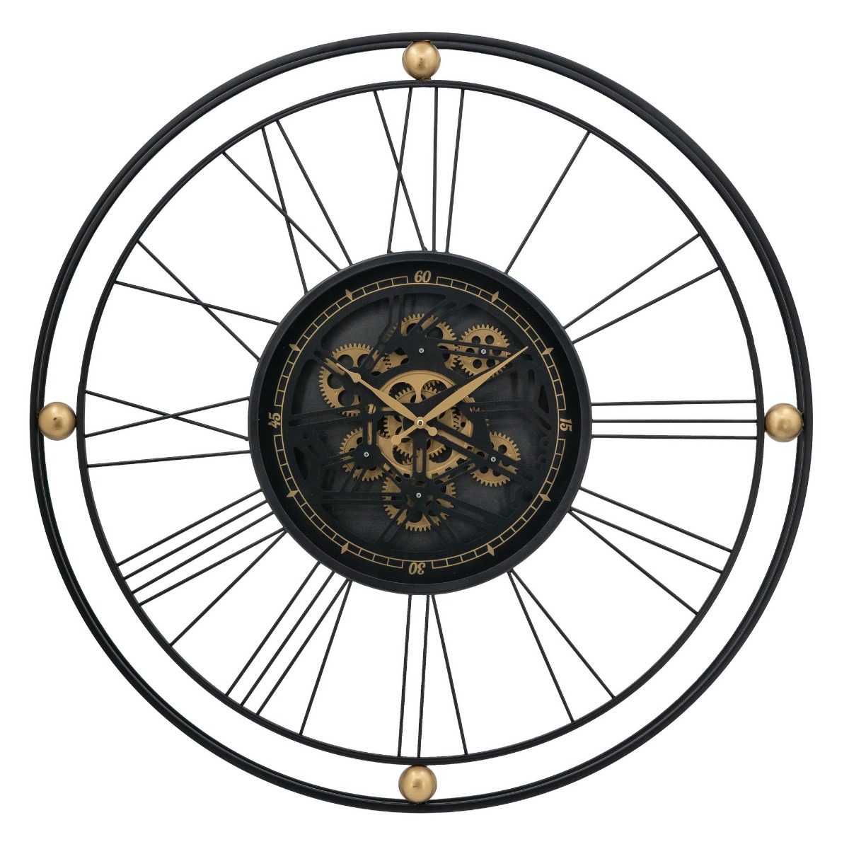 Artekko Clock Ρολόι Επιτραπέζιο με Μηχανισμό Μέταλλο Γυαλί Μαύρο Χρυσό (80x80x8)cm Artekko 78666-DS Artekko Clock Ρολόι Επιτραπέζιο με Μηχανισμό Μέταλλο Γυαλί Μαύρο Χρυσό (80x80x8)cm Artekko 78666-DS