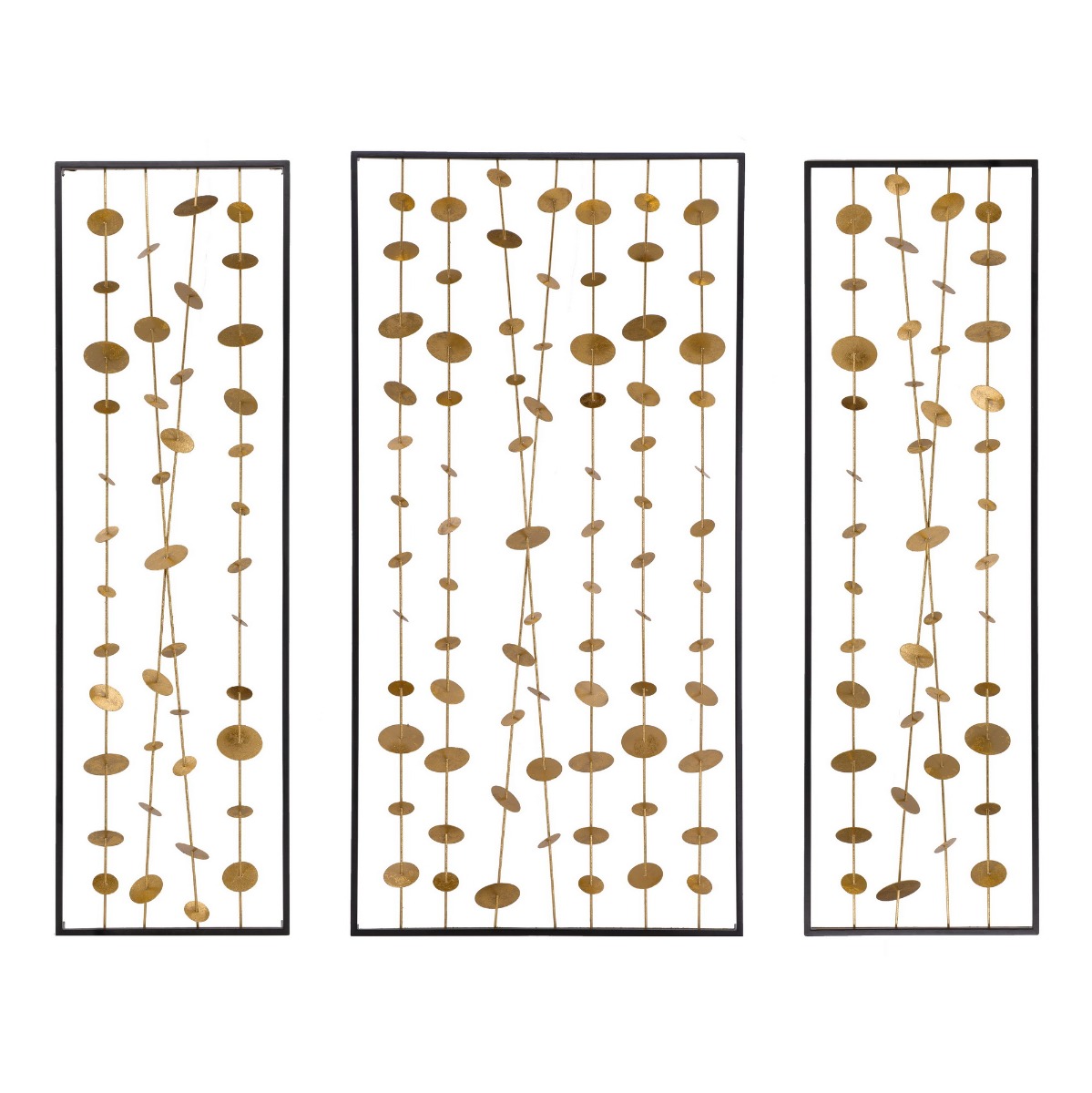 Artekko Wall Art Διακοσμητικό Τοίχου Μεταλλικό Μαύρο Χρυσό (59.7×7.6×116.8)cm Σετ/3 Artekko 82283-DS Artekko Wall Art Διακοσμητικό Τοίχου Μεταλλικό Μαύρο Χρυσό (59.7×7.6×116.8)cm Σετ/3 Artekko 82283-DS