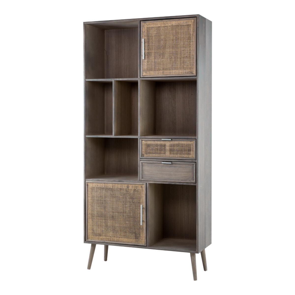 Artekko Cons Μπουφές MDF Ψάθα Καφέ (90x37x189)cm Artekko 82789 Artekko Cons Μπουφές MDF Ψάθα Καφέ (90x37x189)cm Artekko 82789