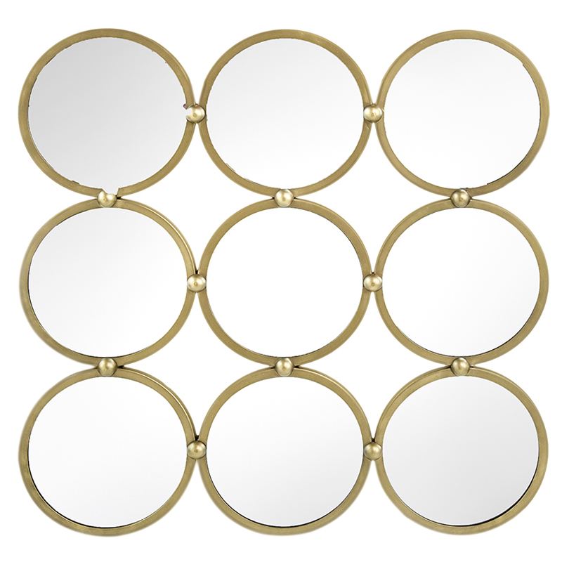 Artekko Mirror Μεταλλικός Χρυσός Καθρέπτης Τοίχου με Κύκλους (69×3.5×69)cm Artekko 83728-DS Artekko Mirror Μεταλλικός Χρυσός Καθρέπτης Τοίχου με Κύκλους (69×3.5×69)cm Artekko 83728-DS