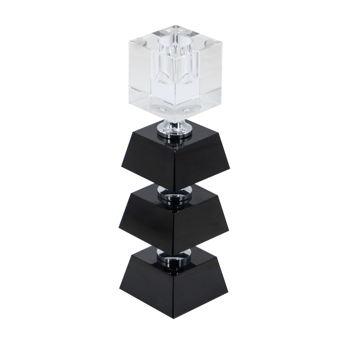 Artekko Taper Κηροπήγιο Γυαλί Διάφανο Μαύρο (6x6x20)cm Artekko 86399 Artekko Taper Κηροπήγιο Γυαλί Διάφανο Μαύρο (6x6x20)cm Artekko 86399