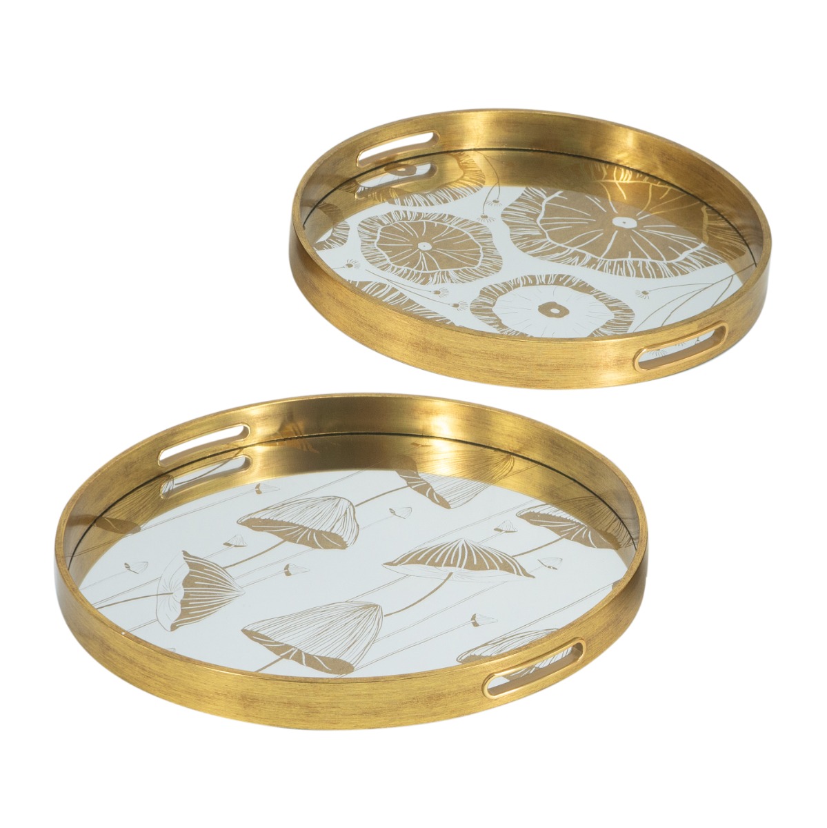Artekko Tray Διακοσμητικός Δίσκος με Καθρέπτη Πλαστικό Γυαλί Χρυσό (45x45x4)cm Σετ/2 Artekko 86740 Artekko Tray Διακοσμητικός Δίσκος με Καθρέπτη Πλαστικό Γυαλί Χρυσό (45x45x4)cm Σετ/2 Artekko 86740