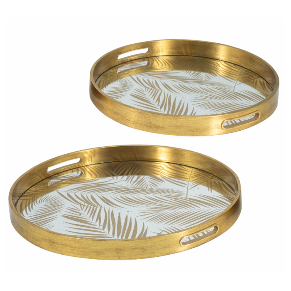 Artekko Tray Διακοσμητικός Δίσκος με Καθρέπτη Πλαστικό Γυαλί Χρυσό (45x45x4)cm Σετ/2 Artekko 86743 Artekko Tray Διακοσμητικός Δίσκος με Καθρέπτη Πλαστικό Γυαλί Χρυσό (45x45x4)cm Σετ/2 Artekko 86743