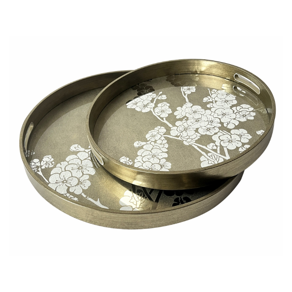 Artekko Tray Διακοσμητικός Δίσκος με Καθρέπτη Πλαστικό Γυαλί Σαμπανιζέ (45x45x4)cm Σετ/2 Artekko 86746 Artekko Tray Διακοσμητικός Δίσκος με Καθρέπτη Πλαστικό Γυαλί Σαμπανιζέ (45x45x4)cm Σετ/2 Artekko 86746