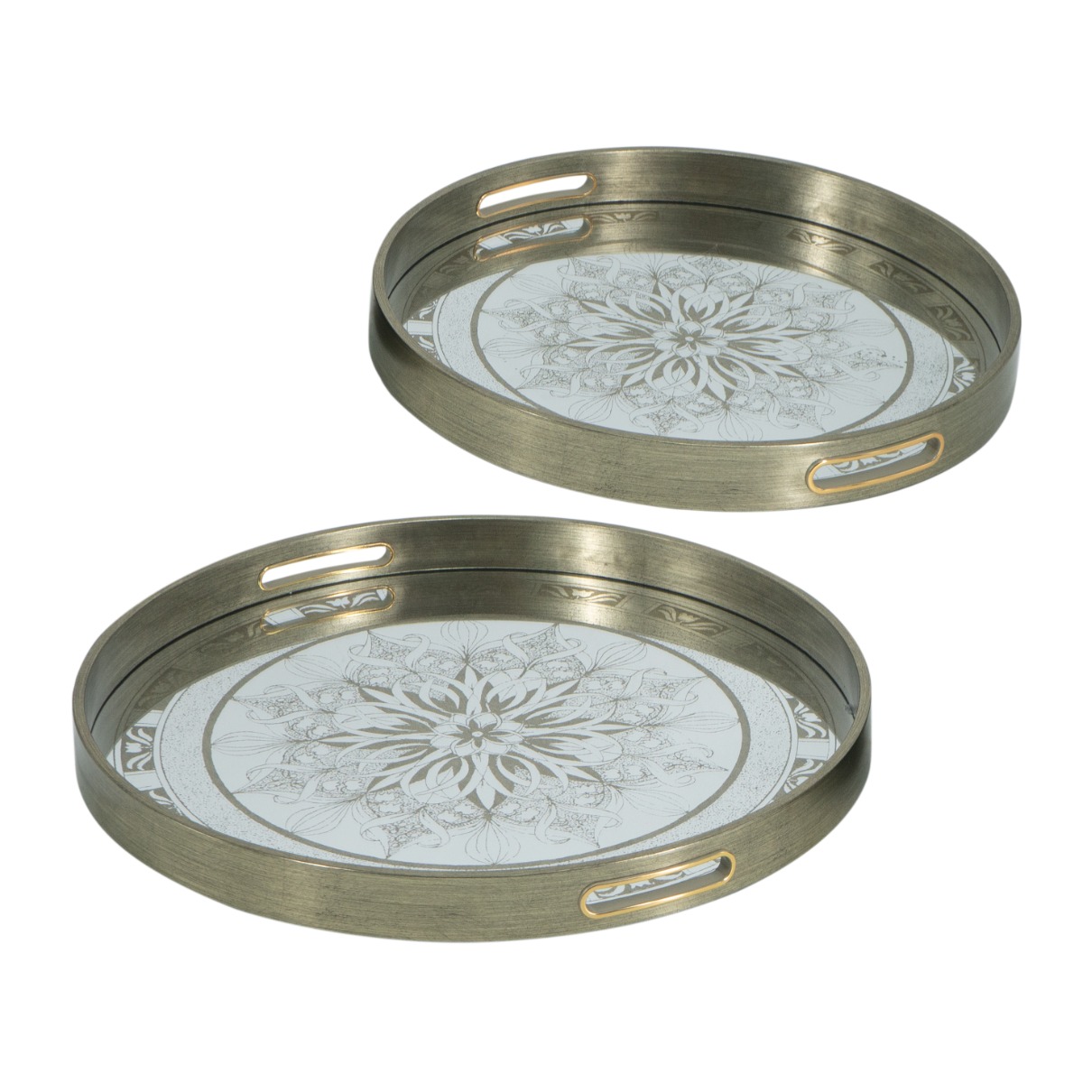 Artekko Tray Διακοσμητικός Δίσκος με Καθρέπτη Πλαστικό Γυαλί Σαμπανιζέ (45x45x4)cm Σετ/2 Artekko 86749 Artekko Tray Διακοσμητικός Δίσκος με Καθρέπτη Πλαστικό Γυαλί Σαμπανιζέ (45x45x4)cm Σετ/2 Artekko 86749