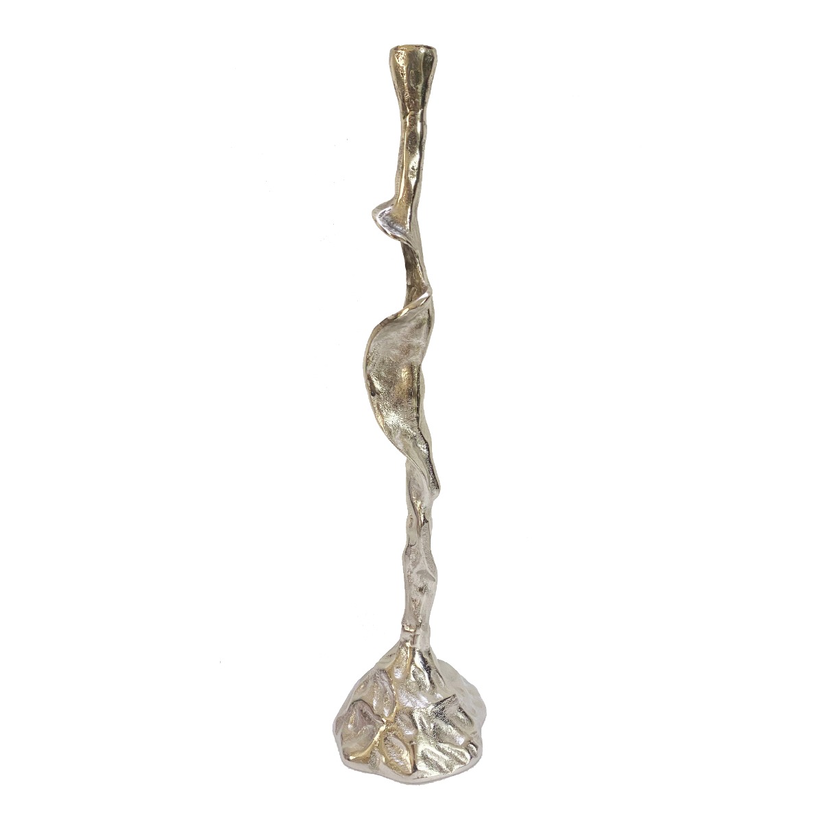 Artekko Branch Κηροπήγιο Μεταλλικό Ασημί (16x16x63)cm Artekko 86817