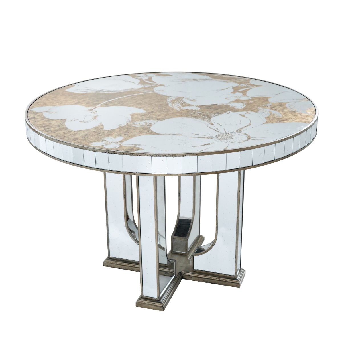 Artekko Galio Τραπέζι με Καθρέπτη MDF Γυαλί Χρυσό (120x120x80)cm Artekko A86883 Artekko Galio Τραπέζι με Καθρέπτη MDF Γυαλί Χρυσό (120x120x80)cm Artekko A86883