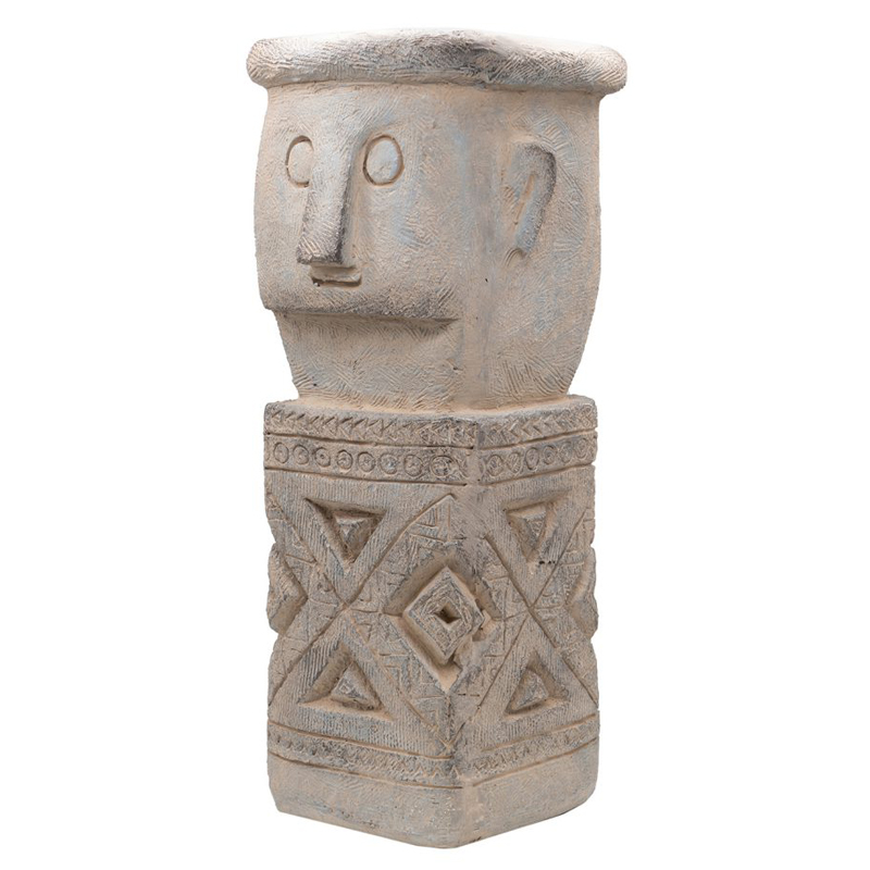 Artekko Totem Διακοσμητικό Γκρι Κασπώ από Μαγνήσιο (20x19x50)cm Artekko D77586-DS Artekko Totem Διακοσμητικό Γκρι Κασπώ από Μαγνήσιο (20x19x50)cm Artekko D77586-DS