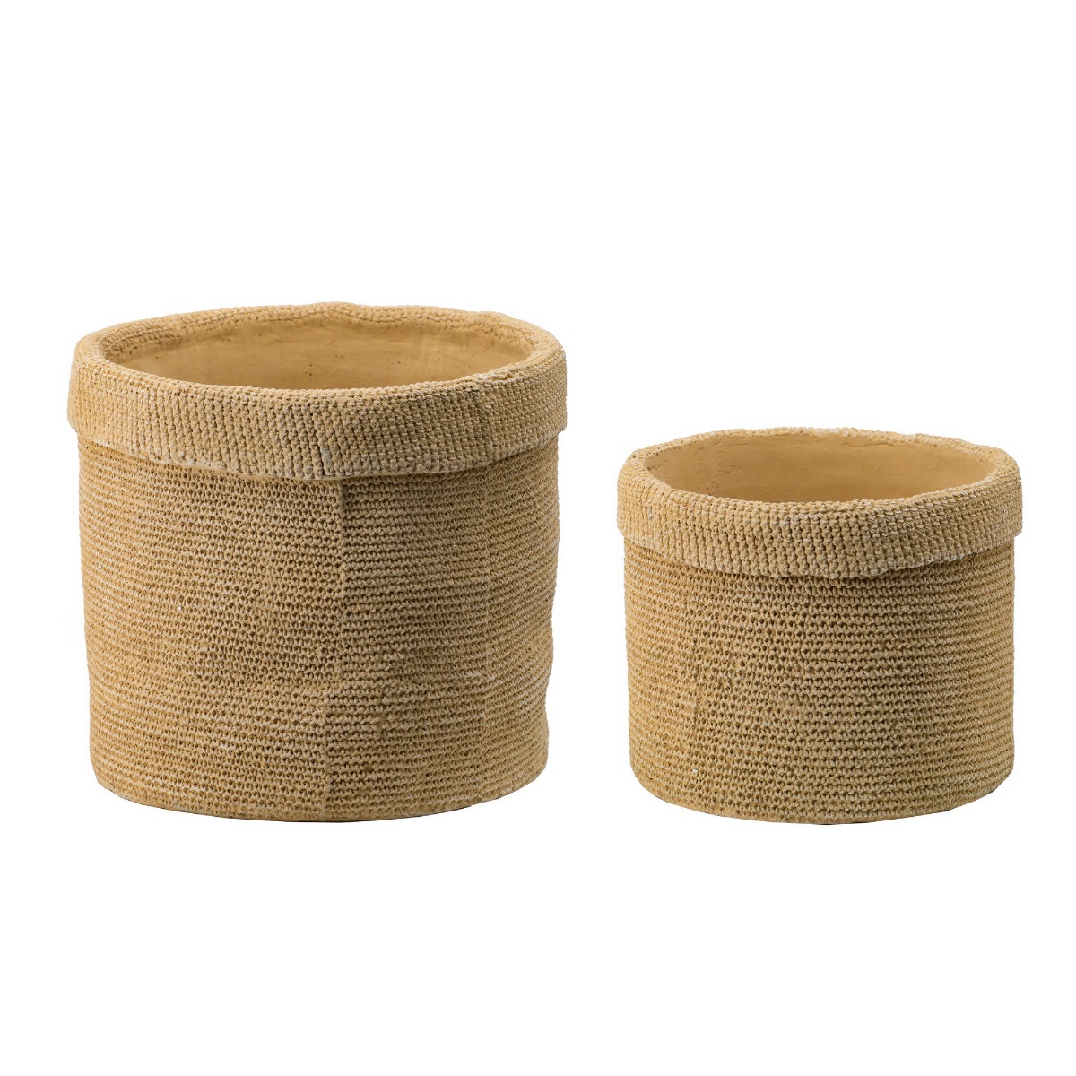Artekko Knitt Κασπώ Τσιμεντένιο Μπεζ (37x37x32)cm Σετ/2 Artekko D9035