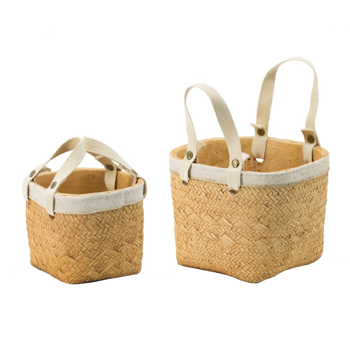 Artekko Knitt Κασπώ Τσιμεντένιο Μπεζ (15.5×15.5×13.5)cm Σετ/2 Artekko D9049