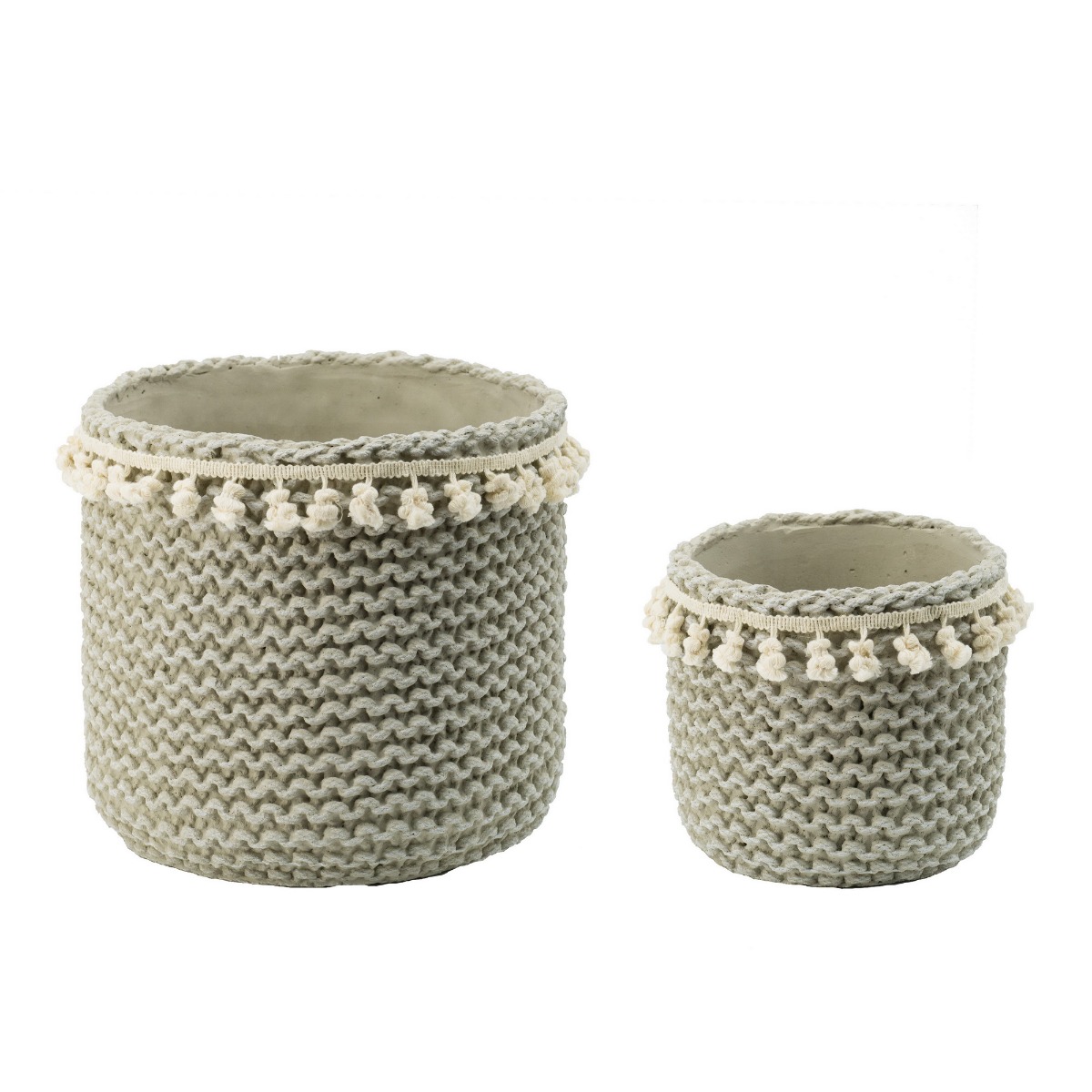 Artekko Knitt Κασπώ Τσιμεντένιο Γκρι (26.5×26.5×25)cm Σετ/2 Artekko D9058 Artekko Knitt Κασπώ Τσιμεντένιο Γκρι (26.5×26.5×25)cm Σετ/2 Artekko D9058