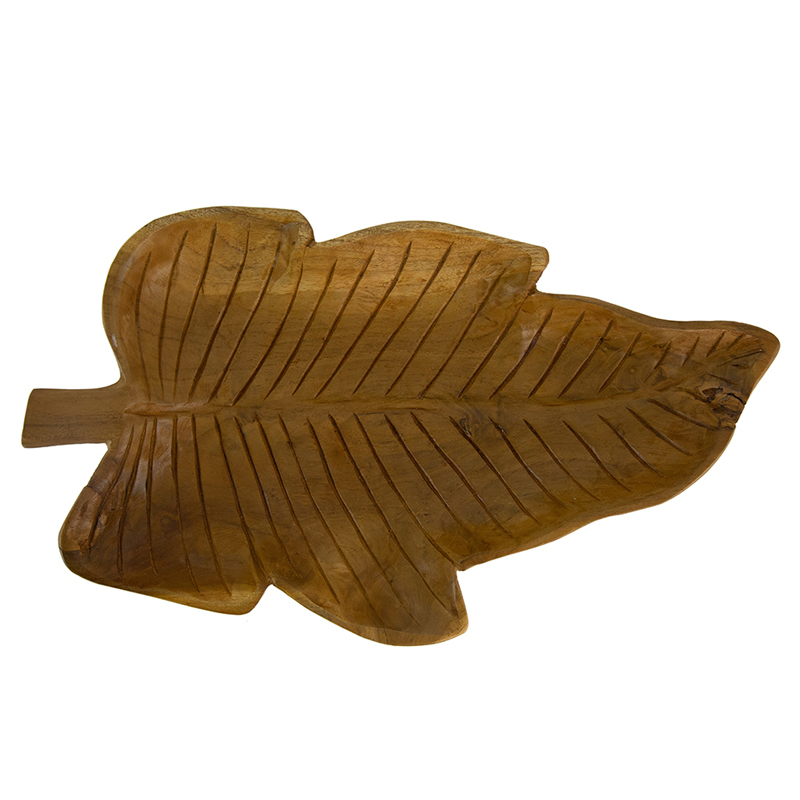 Artekko Woody Διακοσμητική Πιατέλα Φύλλο από Ξύλο Teak Φυσική Απόχρωση (40x24x6)cm Artekko SA80208 Artekko Woody Διακοσμητική Πιατέλα Φύλλο από Ξύλο Teak Φυσική Απόχρωση (40x24x6)cm Artekko SA80208