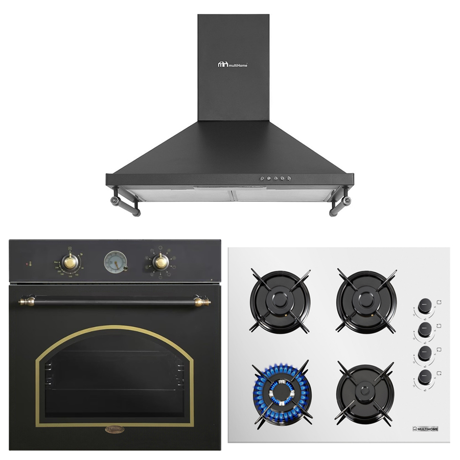MULTIHOME ΣΕΤ ΦΟΥΡΝΟΣ MH-6051 BLACK RETRO + ΕΣΤΙΑ ΥΓΡΑΕΡΙΟΥ MH-6108 ΛΕΥΚΟ + ΑΠΟΡΡΟΦΗΤΗΡΑΣ ΚΑΜΙΝΑΔΑ MH-6652 RUSTIC BLACK MULTIHOME 999-002-87890