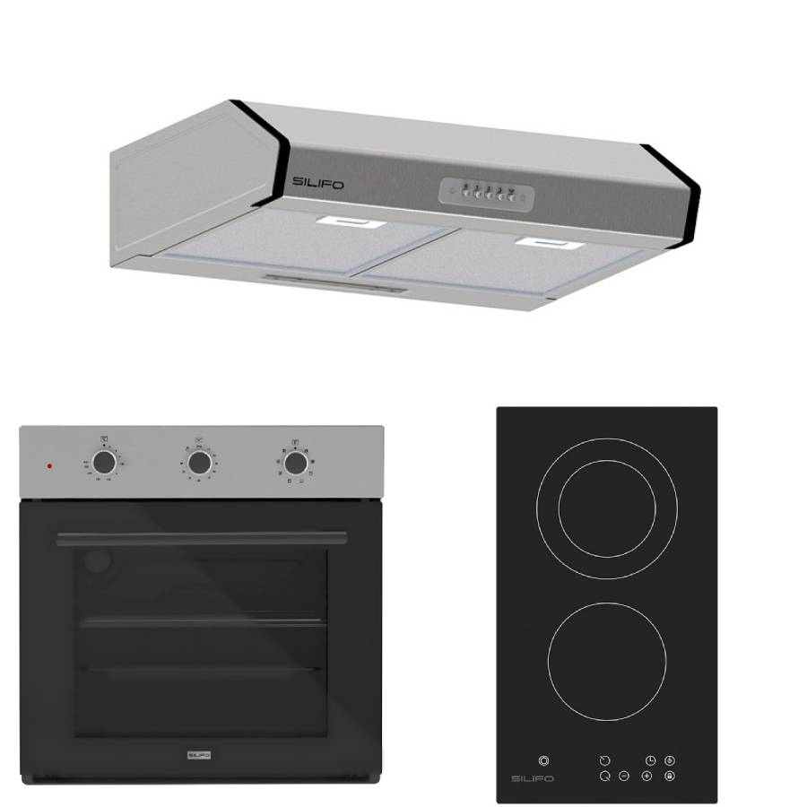 SILIFO ΣΕΤ ΦΟΥΡΝΟΣ SF6008 INOX + ΕΣΤΙΑ DOMINO ΚΕΡΑΜΙΚΗ SF6802HDV3 + ΑΠΟΡΡΟΦΗΤΗΡΑΣ ΕΛΕΥΘΕΡΟΣ SF6683 INOX 2 ΜΟΤΕΡ 60CM (4 ΕΤΗ ΕΓΓΥΗΣΗ ΕΛΛΗΝΙΚΗΣ ΑΝΤΙΠΡΟΣΩΠΕΙΑΣ) SILIFO 999-002-92334