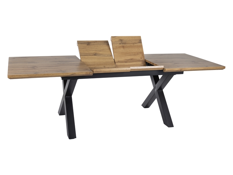 STÓŁ XAVIERO II DĄB ARTISAN/CZARNY 160(240)X90 DIOMMI-80-3863