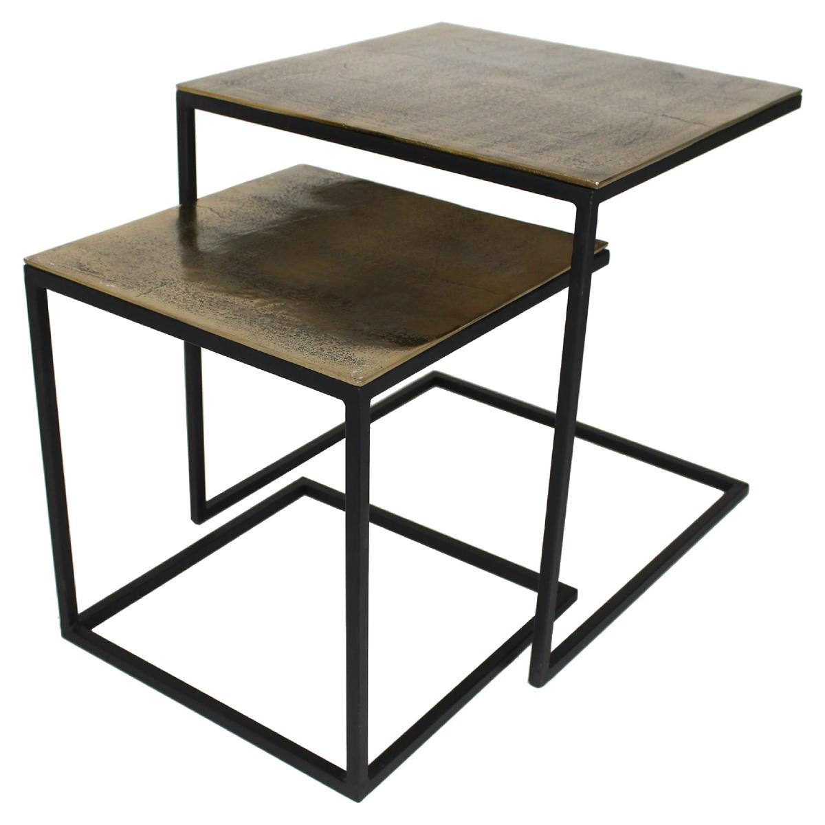Τραπεζάκι ArteLibre Χρυσό Αλουμίνιο 50x50x50cm Σετ 2Τμχ Arte-05151731 Τραπεζάκι ArteLibre Χρυσό Αλουμίνιο 50x50x50cm Σετ 2Τμχ Arte-05151731