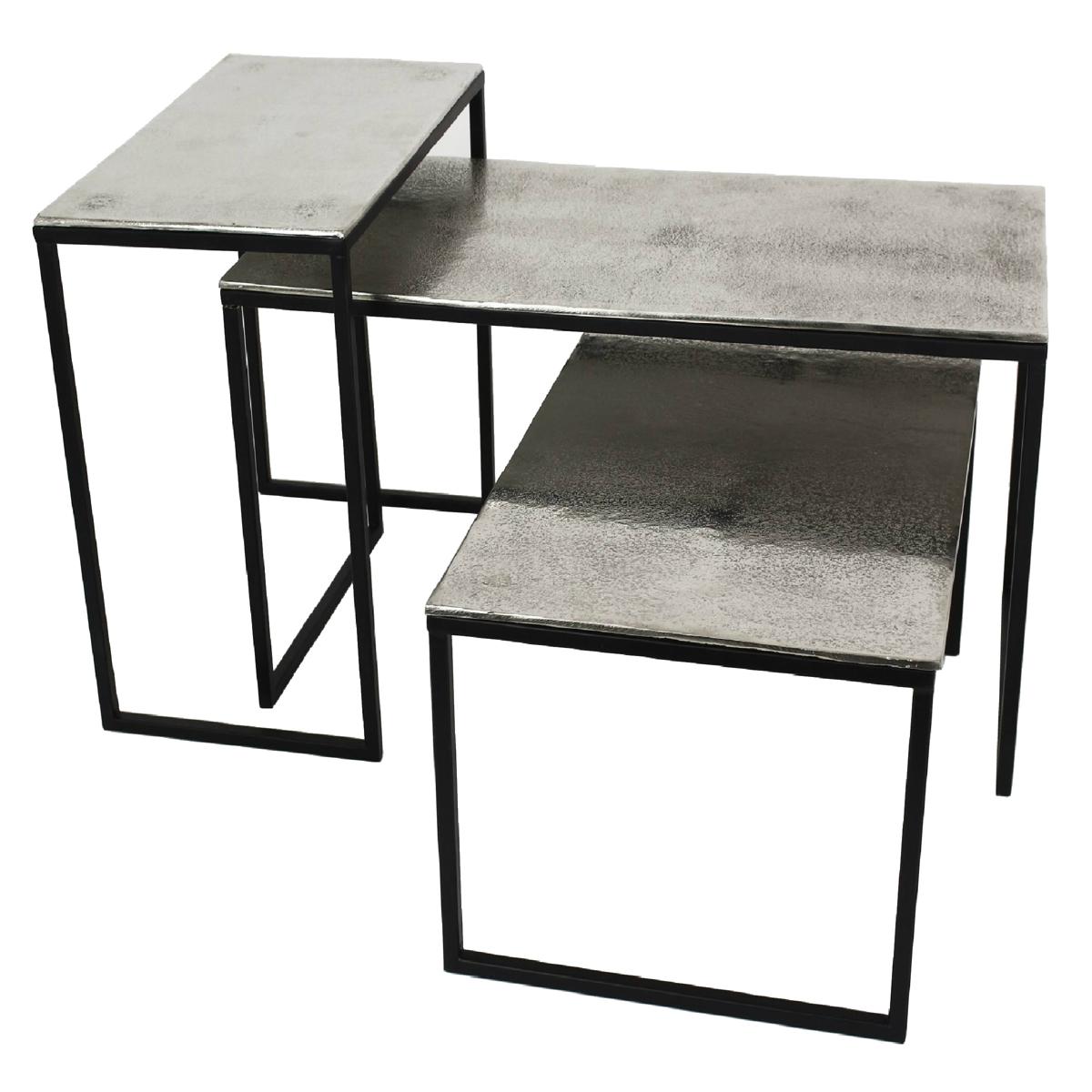 Τραπεζάκι ArteLibre Ασημί Αλουμίνιο 77x38x42cm Σετ 3Τμχ Arte-05151908 Τραπεζάκι ArteLibre Ασημί Αλουμίνιο 77x38x42cm Σετ 3Τμχ Arte-05151908