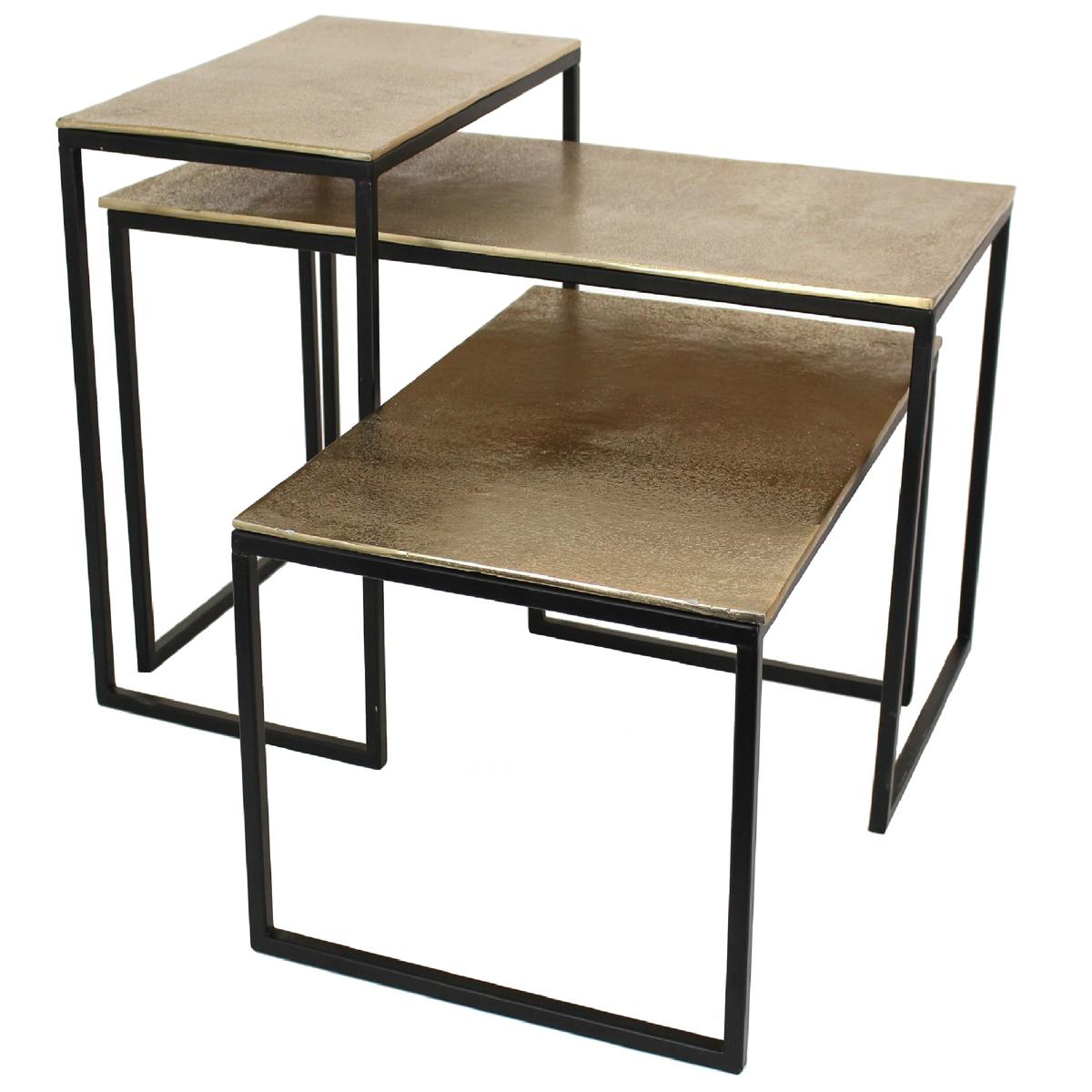 Τραπεζάκι ArteLibre Χρυσό Αλουμίνιο 77x38x42cm Σετ 3Τμχ Arte-05151909 Τραπεζάκι ArteLibre Χρυσό Αλουμίνιο 77x38x42cm Σετ 3Τμχ Arte-05151909