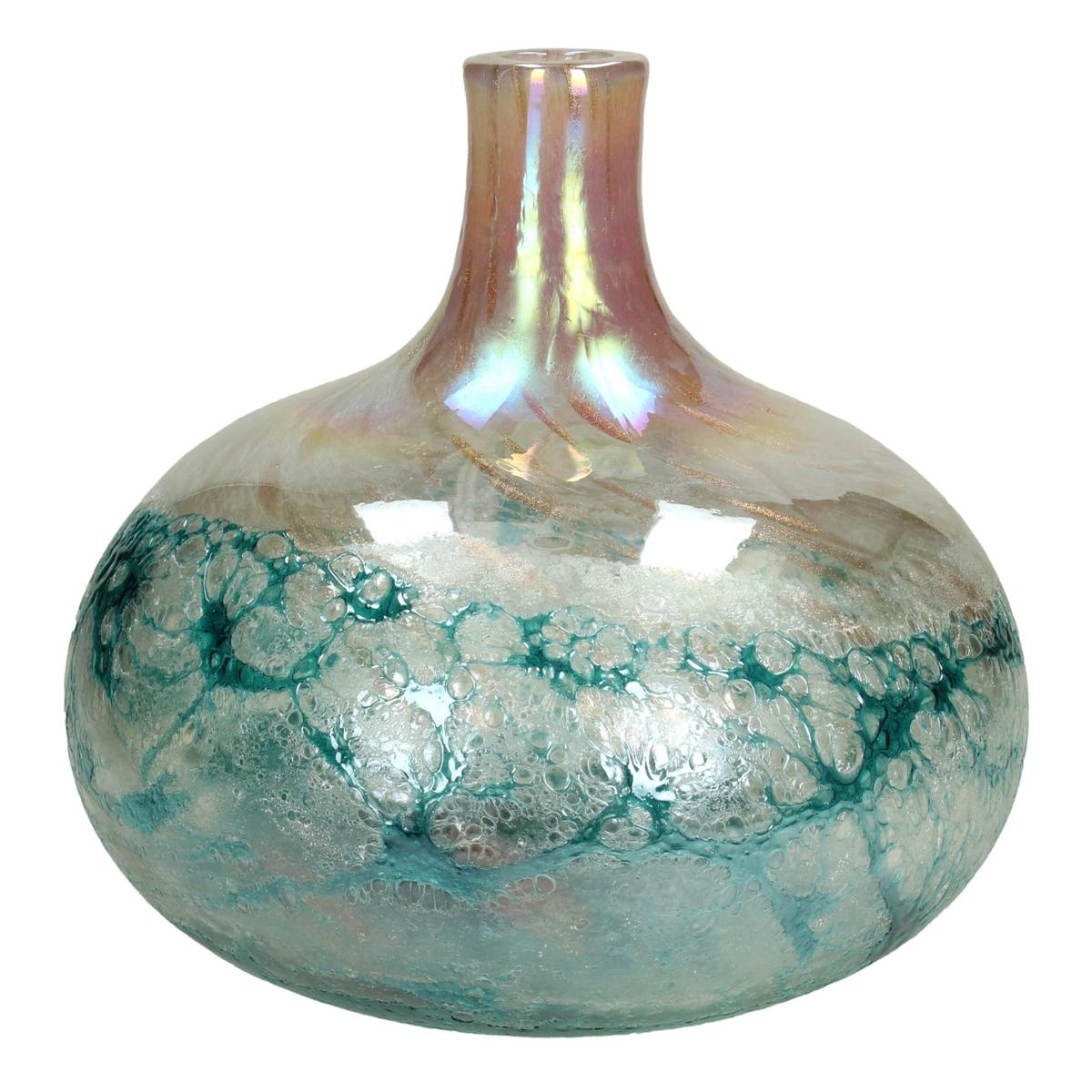 Βάζο ArteLibre Τιρκουάζ Γυαλί 24x24x22cm Arte-05152243 Βάζο ArteLibre Τιρκουάζ Γυαλί 24x24x22cm Arte-05152243