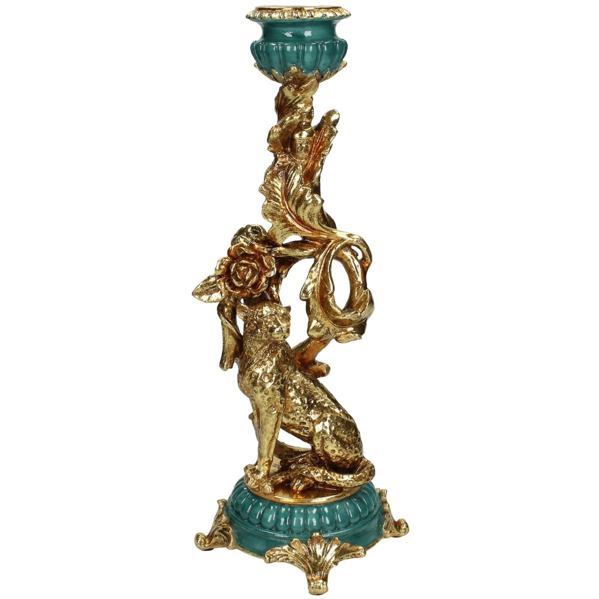 Κηροπήγιο ArteLibre Λεοπάρδαλη Χρυσό Polyresin 12x12x34cm Arte-05152611 Κηροπήγιο ArteLibre Λεοπάρδαλη Χρυσό Polyresin 12x12x34cm Arte-05152611