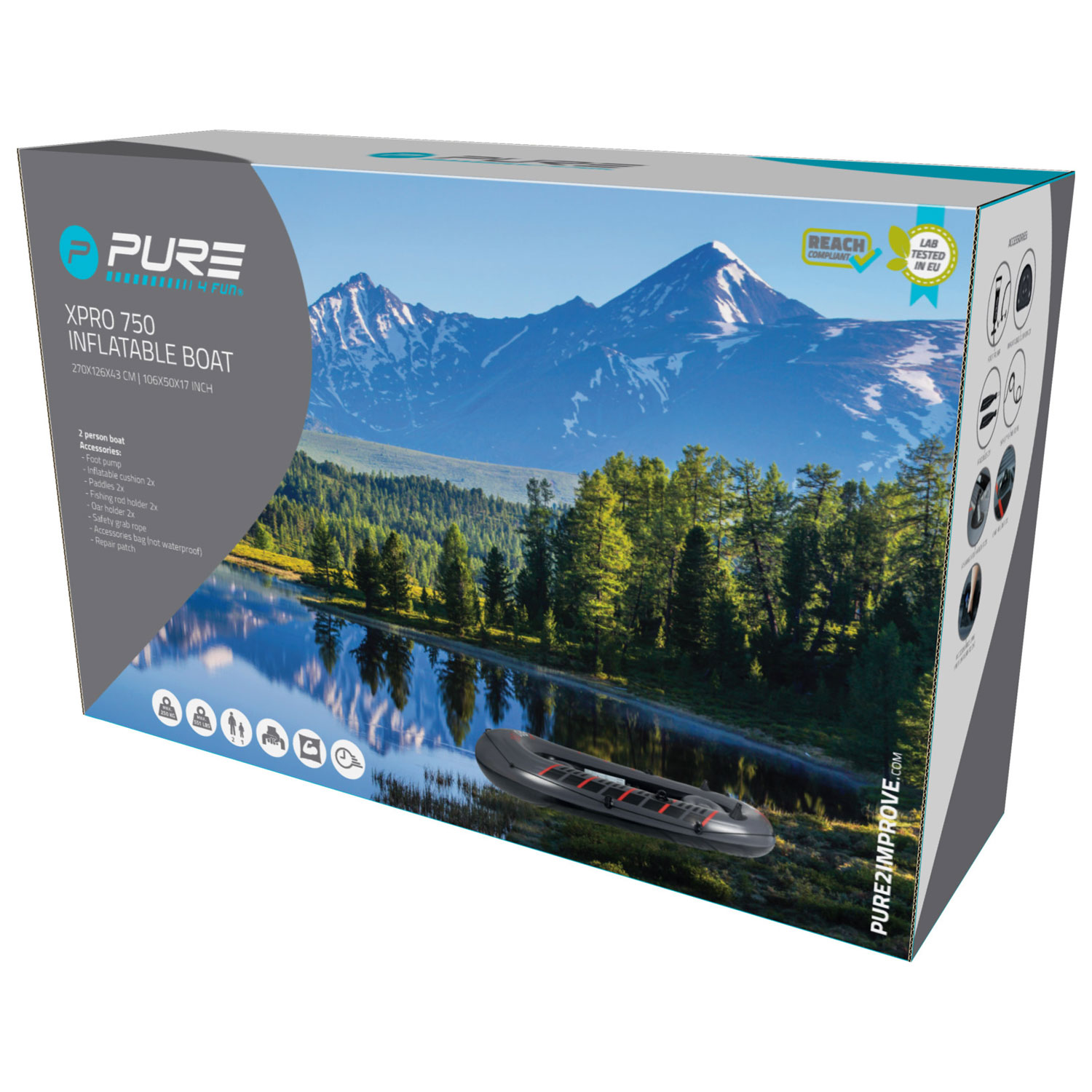 Pure4Fun® Φουσκωτή Βάρκα Pure4fun® XPRO-750 (2 ενήλικοι & 1 παιδί) AC-060 Pure4Fun® Φουσκωτή Βάρκα Pure4fun® XPRO-750 (2 ενήλικοι & 1 παιδί) AC-060