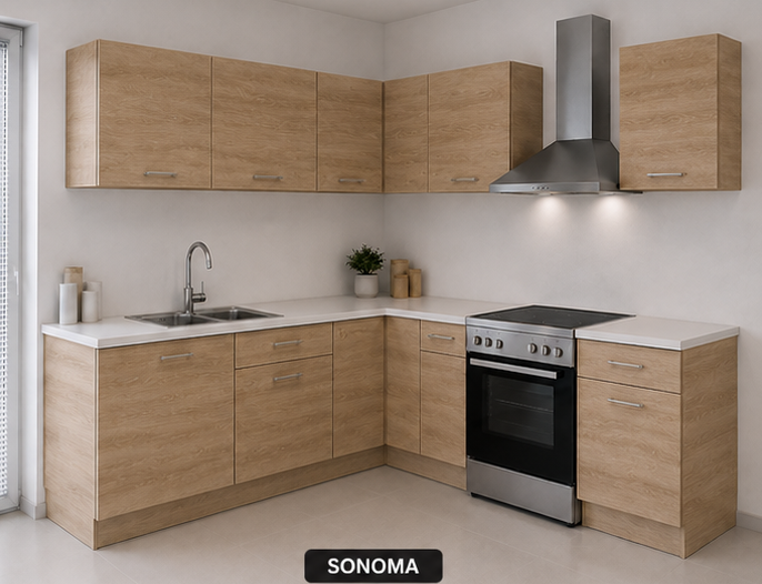 Omarket Γωνιακή Κουζίνα 50 279x344 Πλάτος 623 κουτία 37cm / 84cm / Γωνία 90x90 / 62cm / 50cm Κρεμαστά – Βάσεις μαζί με πάγκο μελαμίνης 3,2cm Omarket-sono82371745