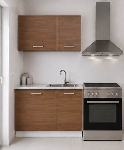 Omarket Ευθεία Κουζίνα 25 Πλάτος 100 κουτία 50cm / 51cm Κρεμαστά – Βάσεις μαζί με πάγκο μελαμίνης 3,2cm Omarket-karidi1282359245