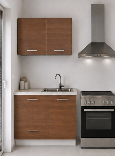 Omarket Ευθεία Κουζίνα 6 Πλάτος 80 κουτία 44cm / 43cm Κρεμαστά – Βάσεις μαζί με πάγκο μελαμίνης 3,2cm Omarket-karidi1282357345