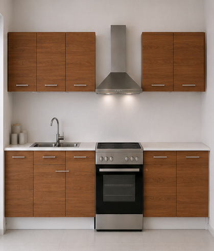 Omarket Ευθεία Κουζίνα 63 Πλάτος 260 κουτία 58cm / 39cm / 63cm / 60cm / 43cm Κρεμαστά – Βάσεις μαζί με πάγκο μελαμίνης 3,2cm Omarket-karidi1282363045