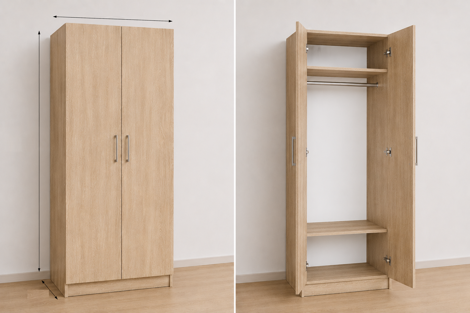 Omarket Ντουλάπα sonoma-ΔΡΥΣ 92x225x56 N7T1214L-092-225-43099 Κουτί BOX92 χωρίς πατάρι
