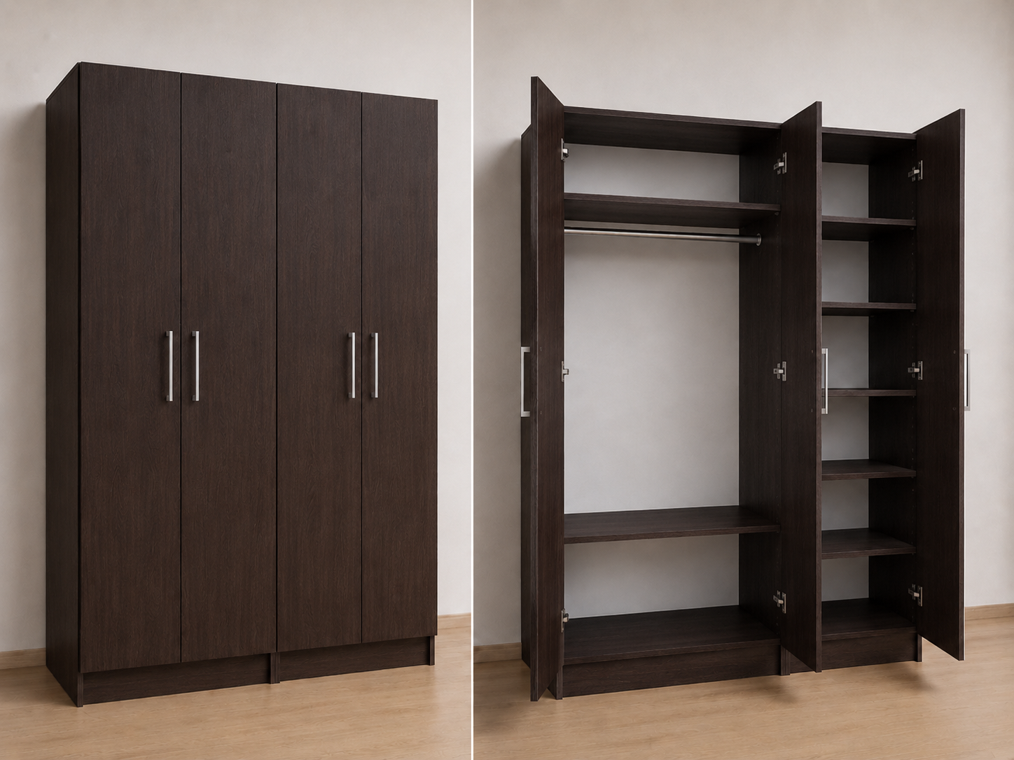 Omarket Ντουλάπα Wenge199x224x56  N8T1215L-199-224-42835  Κουτί  BOX100|BOX99 χωρίς πατάρι