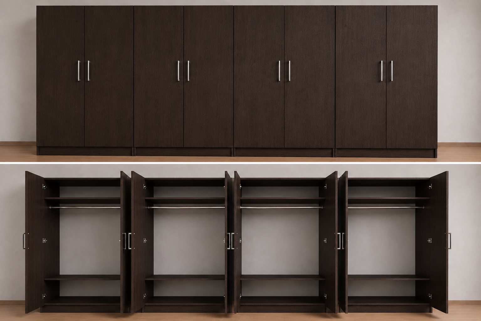 Omarket Ντουλάπα Wenge399x224x56 N8T1215L-399-224-43035 Κουτί BOX100|BOX100|BOX100|BOX99 χωρίς πατάρι