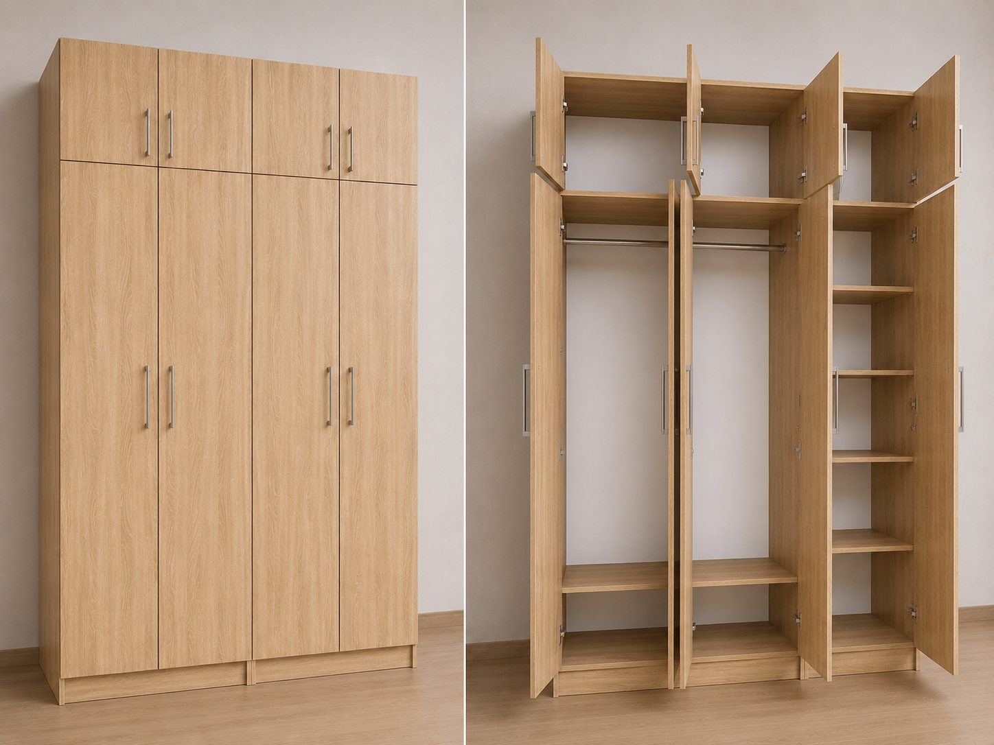 Omarket Ντουλάπα sonoma-ΔΡΥΣ 200x284x56 με πατάρι 60cm N7T1214L-200-284-42836 Κουτί BOX100|BOX100 Πατάρι PAT100|PAT100