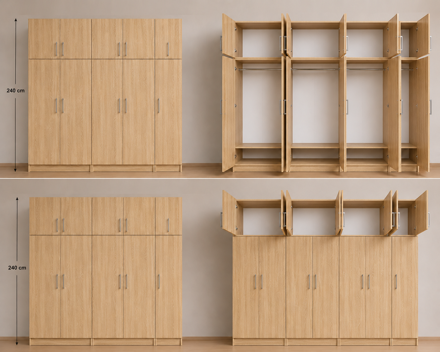 Omarket Ντουλάπα sonoma-ΔΡΥΣ 250x284x56 με πατάρι 60cm N7T1214L-250-284-42886 Κουτί BOX100|BOX100|BOX50 Πατάρι PAT100|PAT100|PAT50