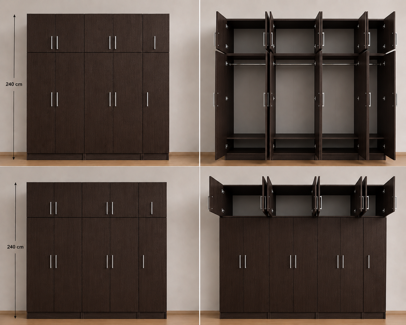 Omarket Ντουλάπα Wenge250x284x56 με πατάρι 60cm N8T1215L-250-284-42886 Κουτί BOX100|BOX100|BOX50 Πατάρι PAT100|PAT100|PAT50