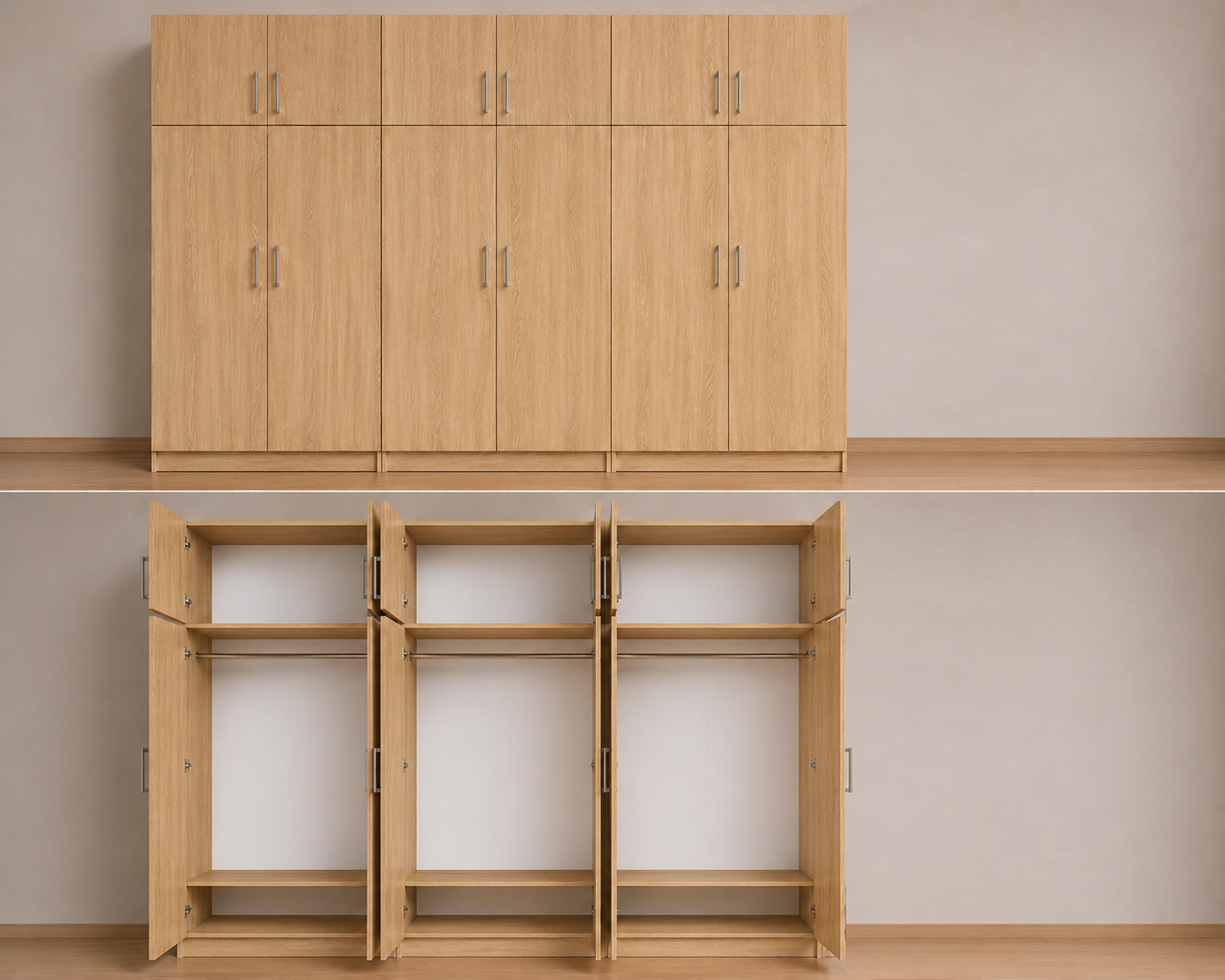 Omarket Ντουλάπα sonoma-ΔΡΥΣ 300x284x56 με πατάρι 60cm N7T1214L-300-284-42936 Κουτί BOX100|BOX100|BOX100 Πατάρι PAT100|PAT100|PAT100