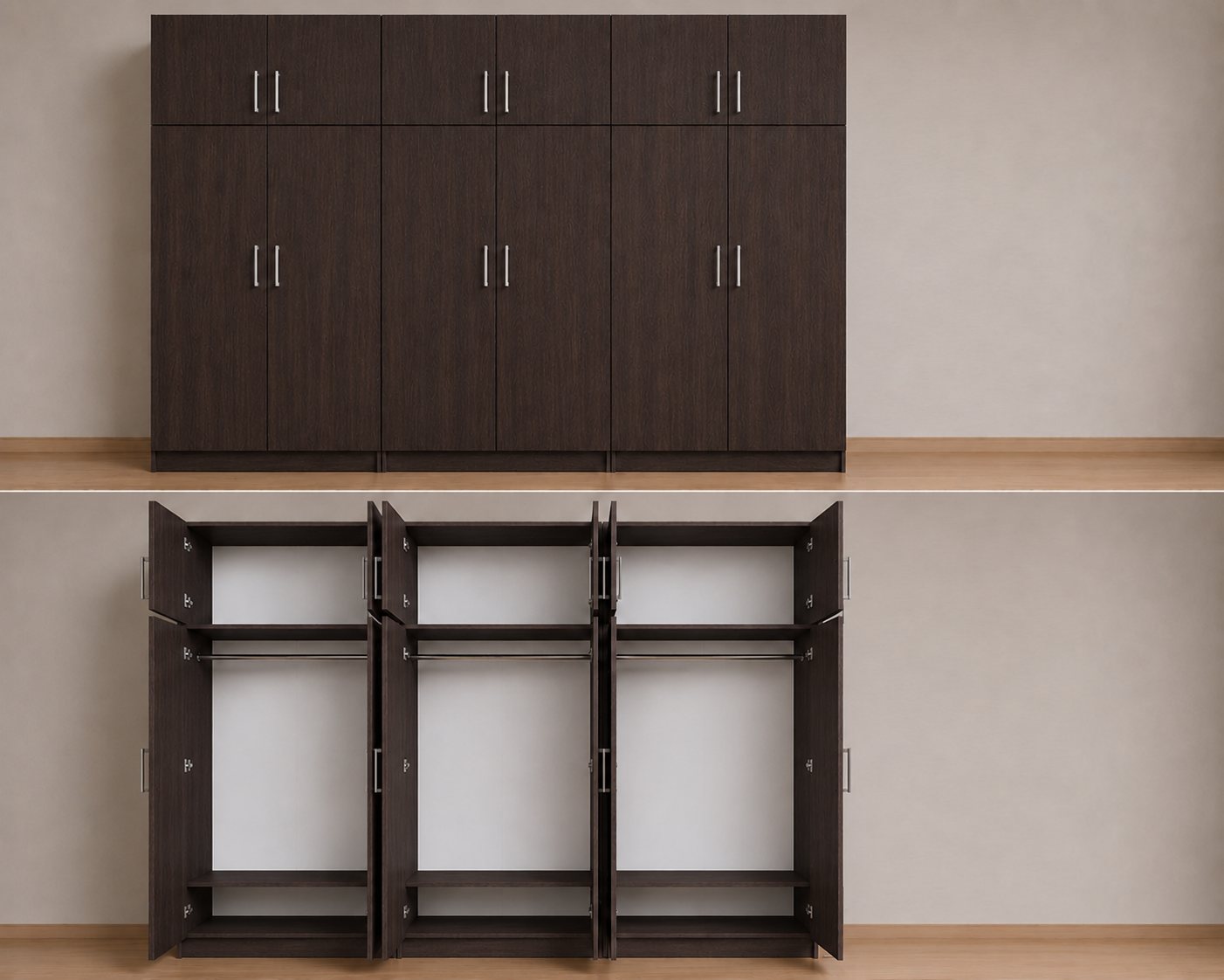 Omarket Ντουλάπα Wenge300x284x56 με πατάρι 60cm N8T1215L-300-284-42936 Κουτί BOX100|BOX100|BOX100 Πατάρι PAT100|PAT100|PAT100