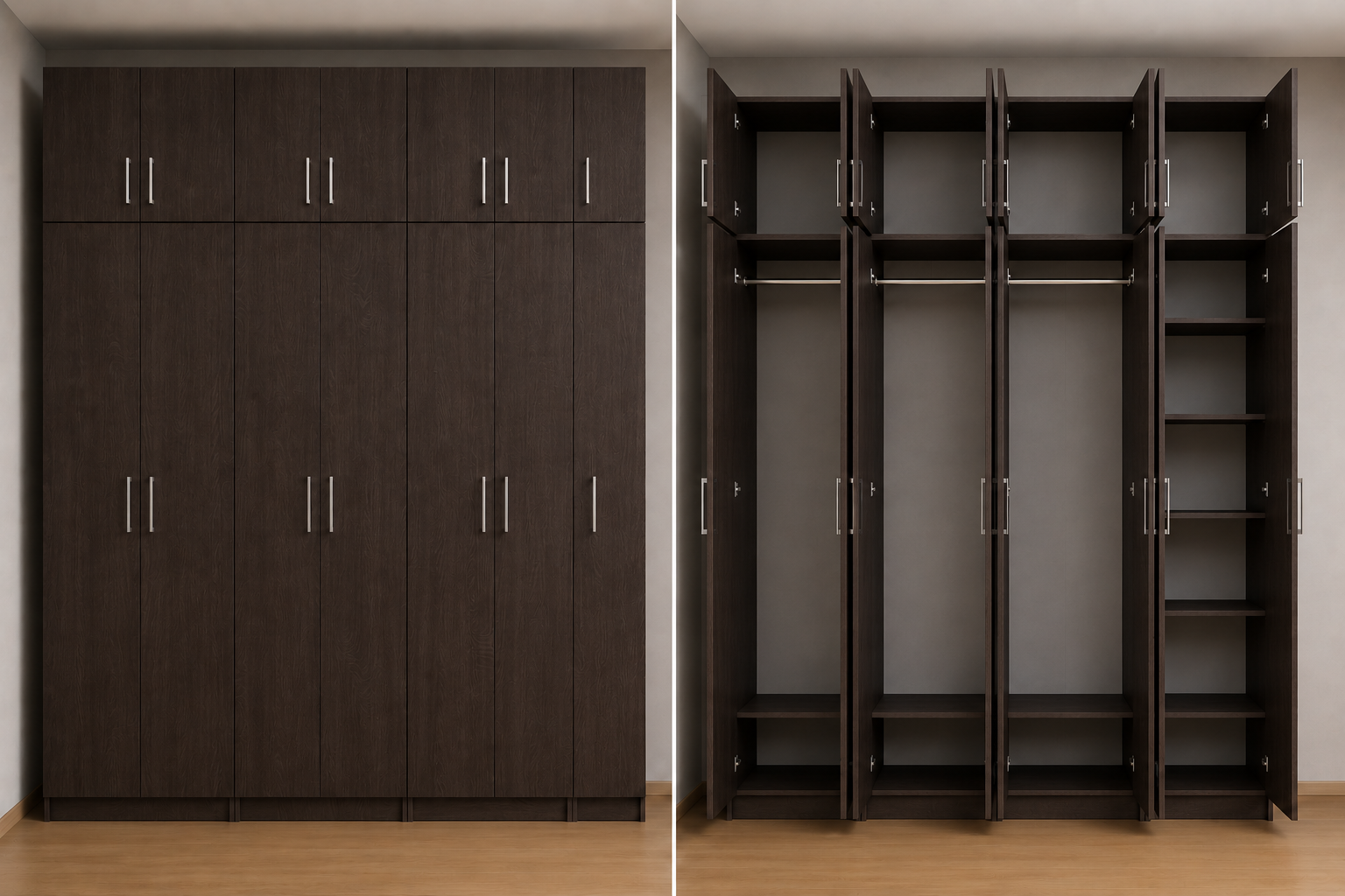 Omarket Ντουλάπα Wenge350x284x56 με πατάρι 60cm N8T1215L-350-284-42986 Κουτί BOX100|BOX100|BOX100|BOX50 Πατάρι PAT100|PAT100|PAT100|PAT50