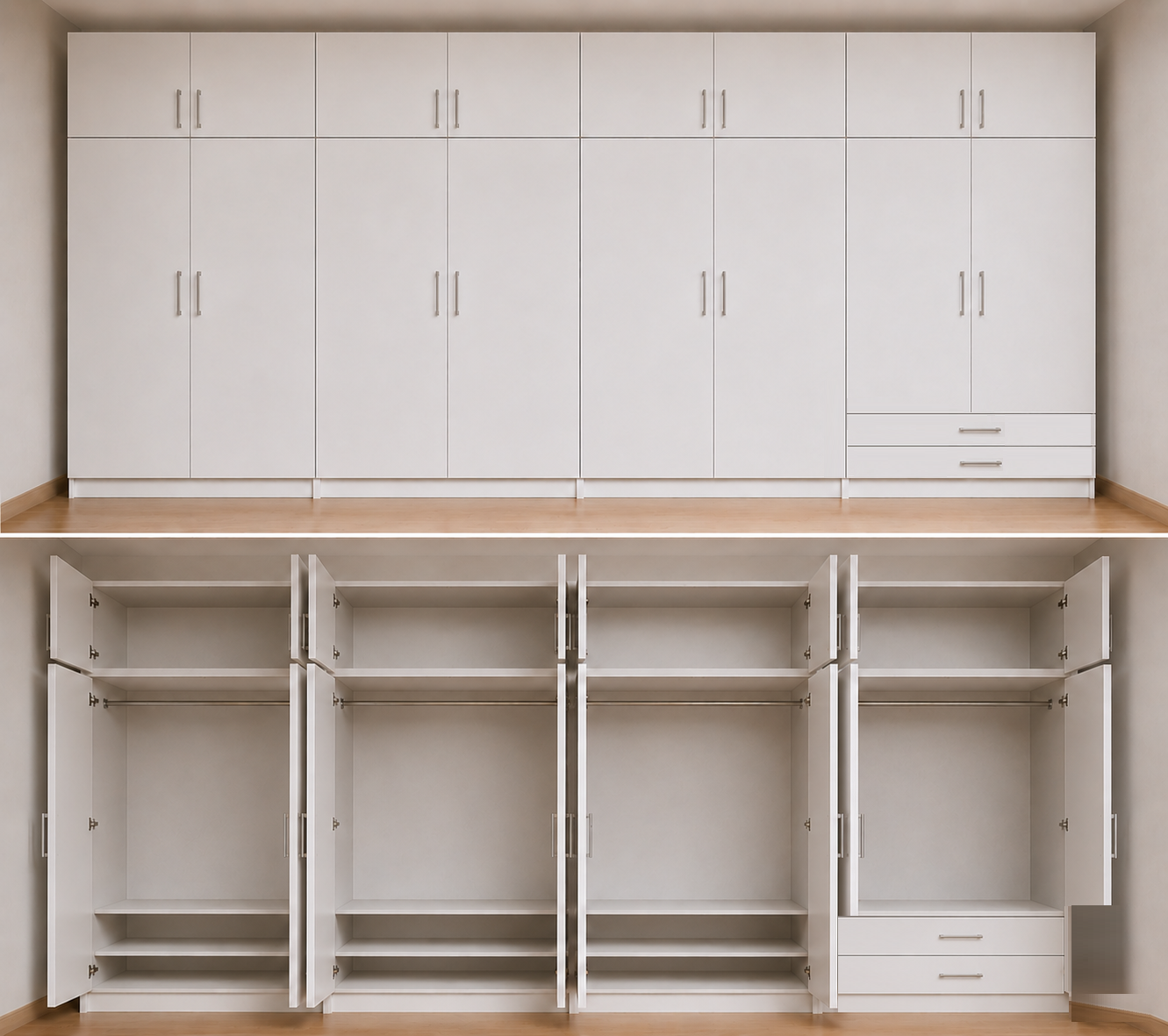Omarket Ντουλάπα Λευκό 399x310x56 με πατάρι 60cm N6T1214L-399-310-26340 Κουτί BOX100|BOX100|BOX100|BOX99 Πατάρι PAT100|PAT100|PAT100|PAT99