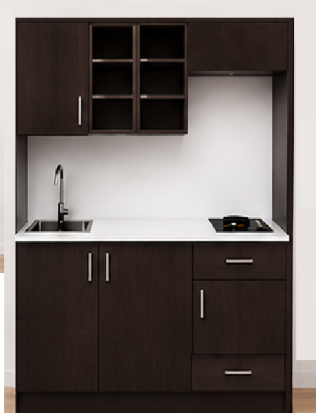 Omarket Studio170Storage02 Πολυκουζινάκι 170cm, ύψος 220cm, βάθος 50cm, wenge μοριοσανίδα 16mm, πάγκος 32mm, μικρή inox γούρνα αριστερά, εστία 2 ματιών δεξιά, σχέδιο Storage. Omarket-polikou3387648846