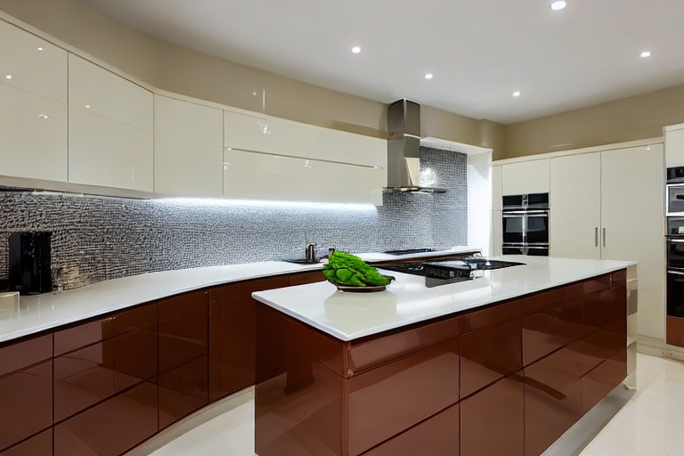 Omarket Loft Living 1 χρώμα Λακέ Κρεμ Γυαλιστερό έπιπλα κουζίνας 10 Μέτρα συνολικα τρέχον μέτρα Omarket-65653146