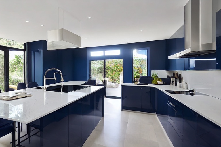 Omarket Loft Lux 1 χρώμα Λακέ Ναυτικό Μπλε έπιπλα κουζίνας 10 Μέτρα συνολικα τρέχον μέτρα Omarket-65653133