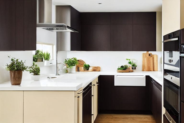 Omarket Linea Living 1 χρώμα Νησί Τερακότα & Κρεμ Περίμετρος έπιπλα κουζίνας 10 Μέτρα συνολικα τρέχον μέτρα Omarket-65652666