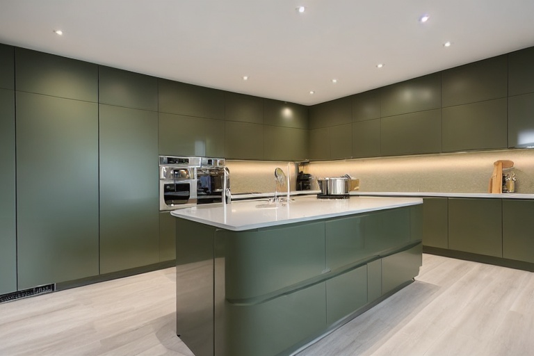 Omarket Linea Modern 1 χρώμα Λακέ Σάλβια έπιπλα κουζίνας 10 Μέτρα συνολικα τρέχον μέτρα Omarket-65652664