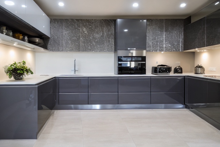 Omarket Casa Design 1 χρώμα Λακέ Γκρι Μεσαίο έπιπλα κουζίνας 10 Μέτρα συνολικα τρέχον μέτρα Omarket-65652628