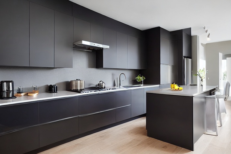 Omarket Onyx Concept 1 χρώμα Λακέ Γκρι Σκούρο έπιπλα κουζίνας 10 Μέτρα συνολικα τρέχον μέτρα Omarket-65652481