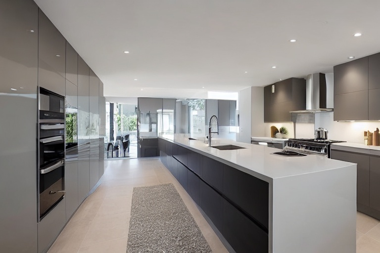 Omarket Torino Living 2 χρώμα Λακέ Γκρι Ανοιχτό έπιπλα κουζίνας 10 Μέτρα συνολικα τρέχον μέτρα Omarket-65652406